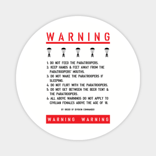 Paratrooper Warning Sign Magnet